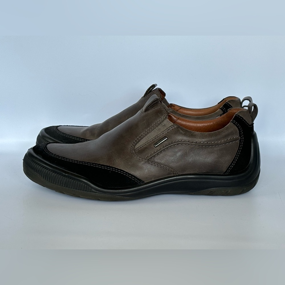 Mens Geox Respira Johnny Slip-on Leather Shoes Size 42 (US 9 Fit) Taupe Grey
